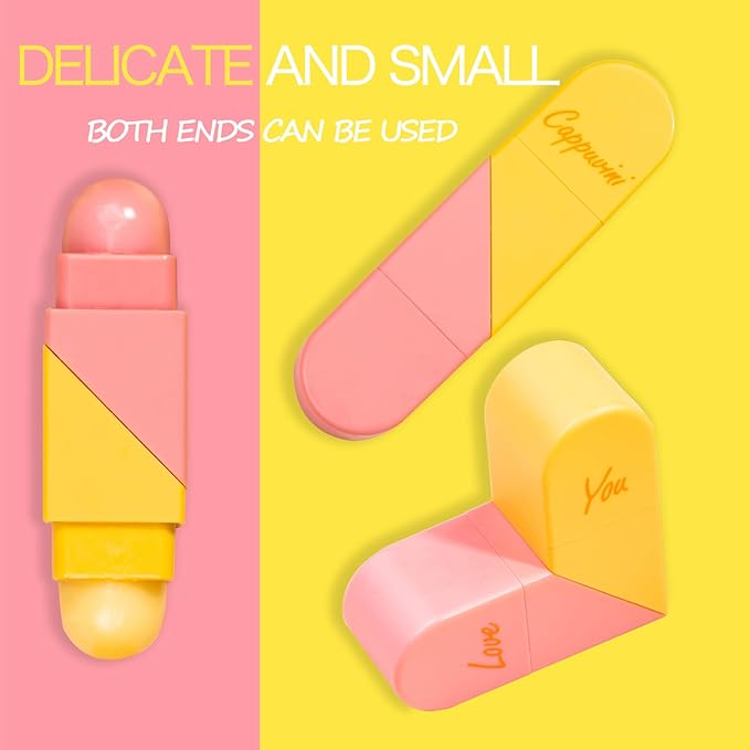 Heart Shaped Dual-use Deformable Lip Balm Stick - Honey, Peach. Repair, Keep Lips Moisturized,pink gift box,Gifts