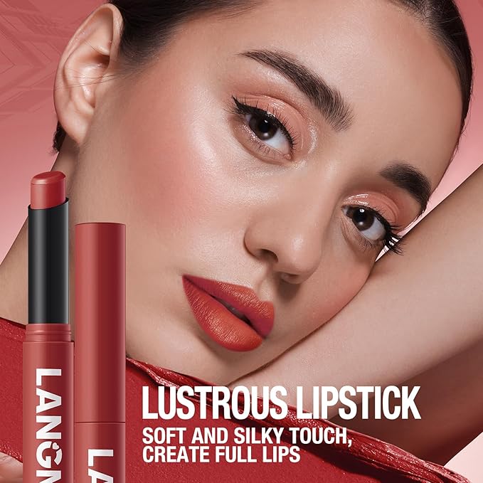 Jolilab 3Pcs Velvet Matte Lipstick Nude Matte Soft Dark Color Stick High Pigmented Long-Lasting Waterproof Lip Stick Lip Balm Beauty Cosmetics Gift for Girls and Women(10#+11#+12#