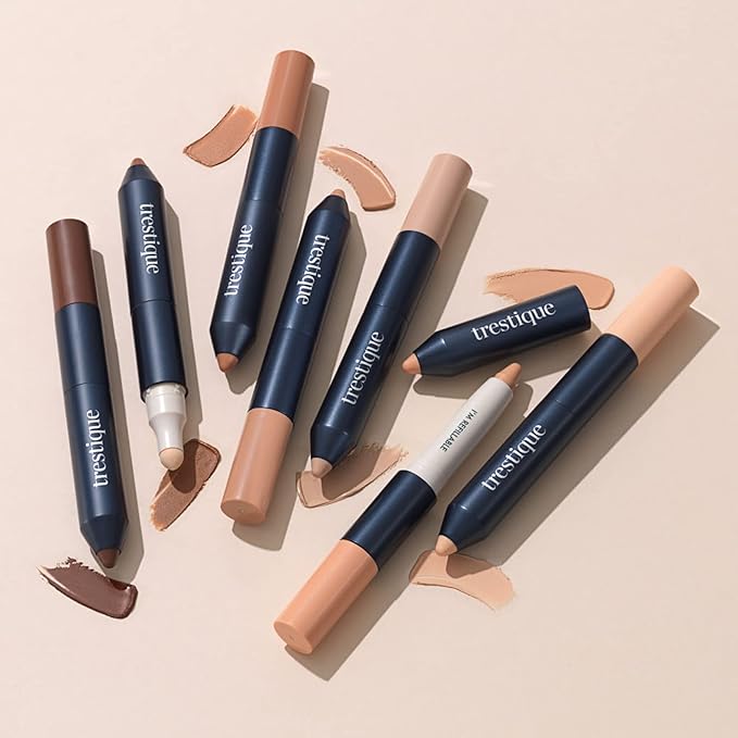 Trestique Concealer Crayon, Refillable Makeup Concealer With Built-In Blending Sponge, Sustainable Under Eye Concealer, Clean Beauty Concealer Makeup