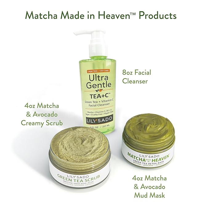 LILY SADO TEA+C⢠Green Tea & Vitamin C Face Cleanser ā Natural Vegan Antioxidant Daily Face Wash with Aloe, Rosehip, Meadowfoam - Gentle Deep Cleansing for Acne, Blackheads, Blemishes. 8 oz