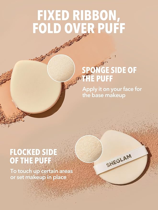SHEGLAM SKin-Focus Full Coverage Powder Foundation Oil-Control Lightweight Face Pressed Powder Makeup-Porcelain