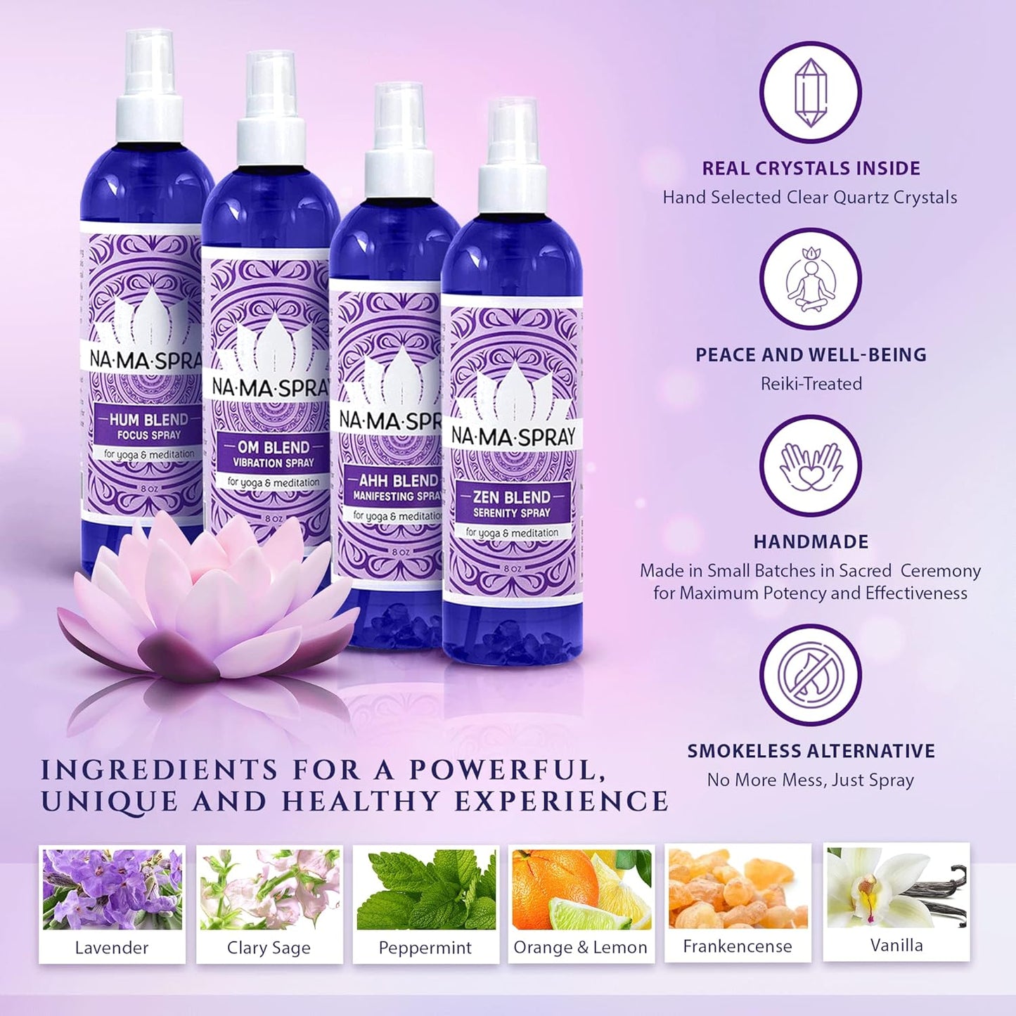 Lavender & Clary Sage Aromatherapy Spray - Pillow and Shower Aura Cleansing Mist for Energy Clearing, Manifestation, Meditation & Spiritual Protection - Relax, Balance and Positive Vibes. AHH 4oz