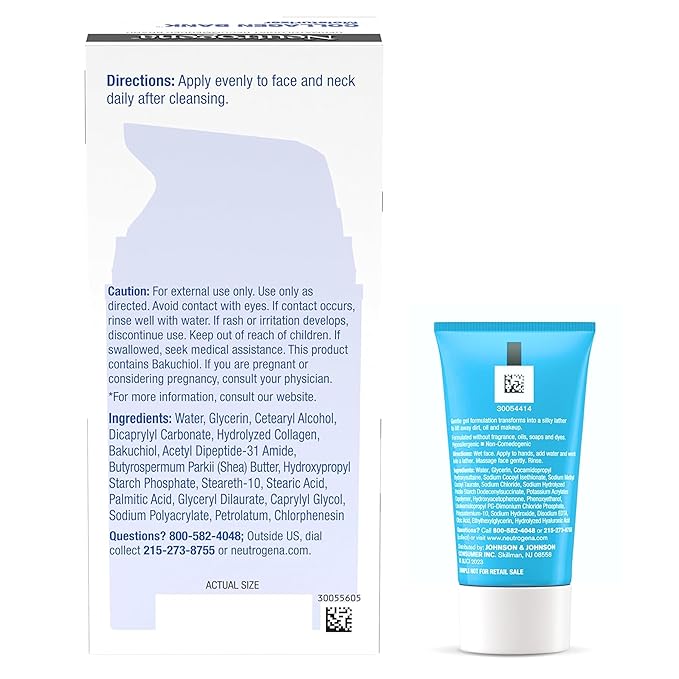 Neutrogena Collagen Bank Face Moisturizer, Daily Anti-Aging Face & Neck Firming Collagen Cream, Bakuchiol & Micro-Peptides Face Lotion, Support Skin’s Natural Collagen for Visibly Plump Skin, 2 fl. oz