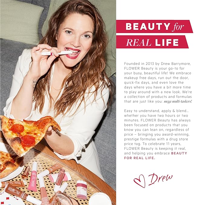 FLOWER BEAUTY By Drew Barrymore Get Real Serum Concealer - Brightens Skin + Blurs Blemishes - Hydrating Serum- Sand