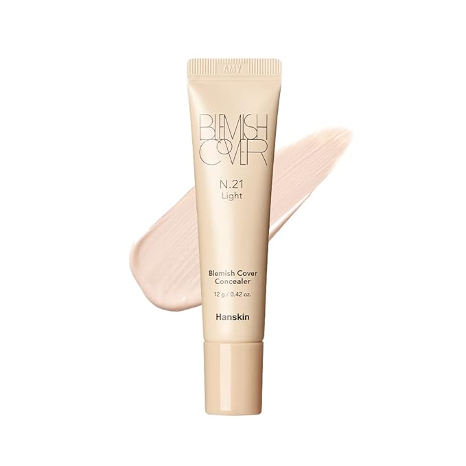 Hanskin New Blemish Cover Full Coverage Concealer, Semi Matte Creamy Formula, Flawless Finish, Korean Cosmetic [Light/12g]