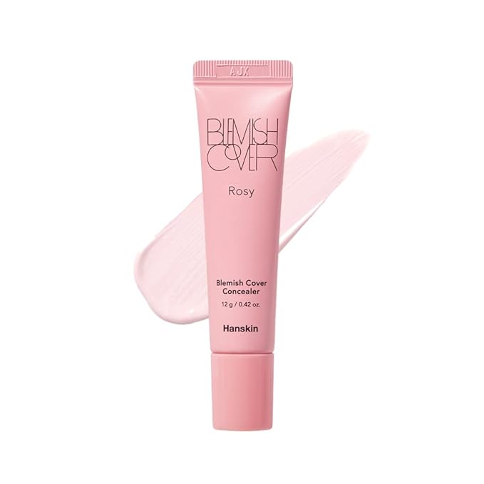 Hanskin Rosy Blemish Cover, Full Coverage Color Correcting Concealer for Under Eye Dark Circles, Korean Makeup [Rosy/12g]