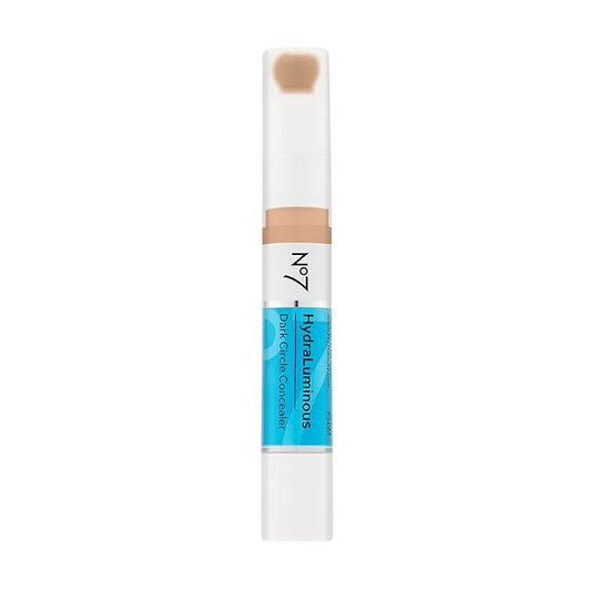 No7 Hydraluminous Concealer - Shade 7 - Full-Coverage Under Eye Concealer for Dark Circles with Caffeine & Ceramides - Hydrating & Brightening Concealer for Dark Under Eye Area (3.9ml)