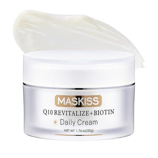 Firming Neck Cream & Anti-Wrinkle Face Cream with Coenzyme Q10, Unscented Skin Firming Neck Cream, Anti Aging Facial Moisturizer for Sensitive Skin, 1.76 Oz Jar
