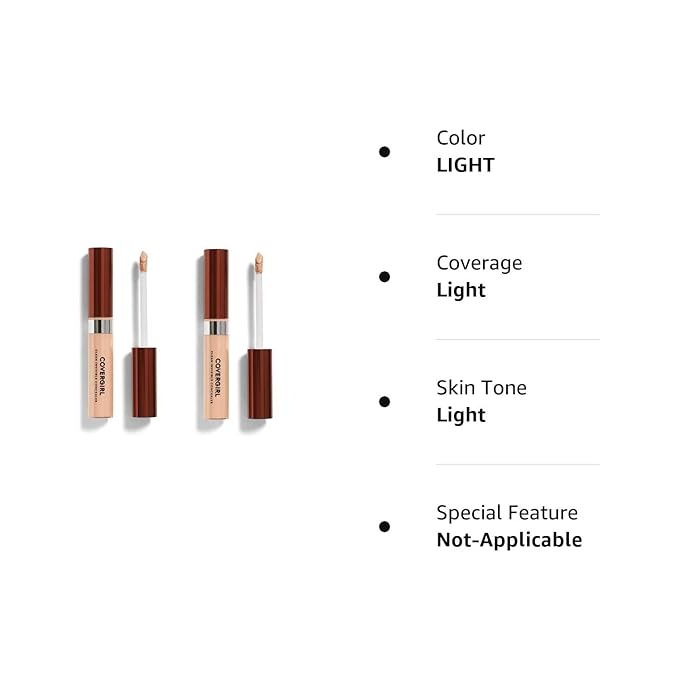 COVERGIRL Clean Invisible Concealer, Light 125, 0.32 Fl Oz, 2 Count