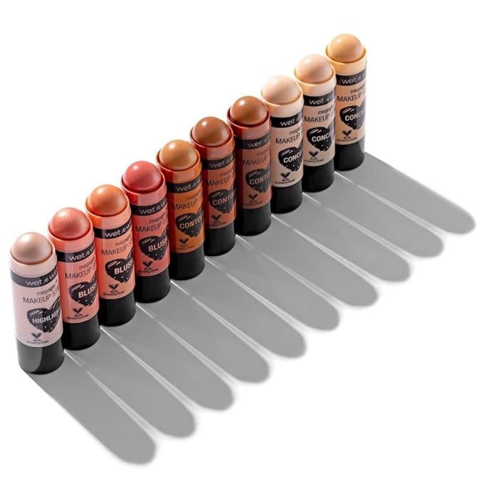 wet n wild MegaGlo Makeup Stick Conceal Contour Brown Oak's On You 1.1oz & Nude For Thought Versatile Cheek Color