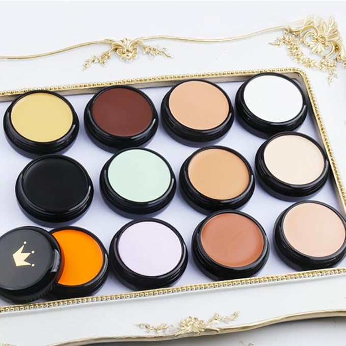 Kaely Color Correcting Concealer,Cream Pot Concealer Full Coverage,under Eye Concealer Palette for Conceals Dark Circles,Waterproof Foundation Face Makeup,12 Orange