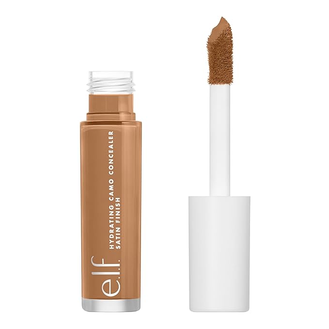e.l.f. Hydrating Camo Concealer, Lightweight, Full Coverage, Long Lasting, Conceals, Corrects, Covers, Hydrates, Highlights, Deep Olive, Satin Finish, 25 Shades, All-Day Wear, 0.20 Fl Oz
