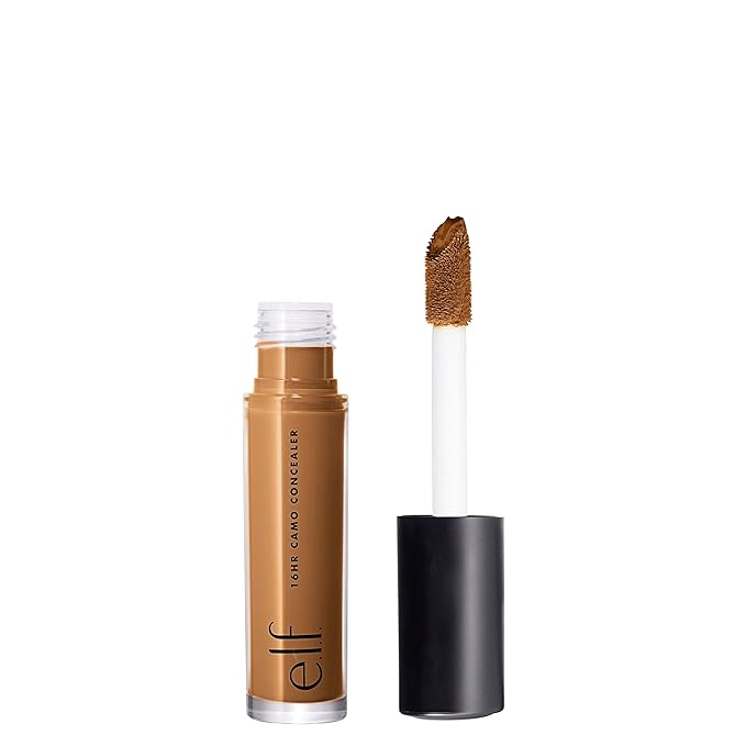 e.l.f. 16HR Camo Concealer, Full Coverage, Highly Pigmented Concealer With Matte Finish, Crease-proof, Vegan & Cruelty-Free, Deep Chestnut, 0.203 Fl Oz
