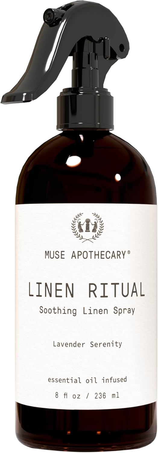 Muse Apothecary Linen Ritual - Aromatic, Soothing, and Relaxing Linen Spray for Bedding, Laundry and Fabric Spray Freshener - Infused with Aromatherapy Essential Oils - Lavender Serenity