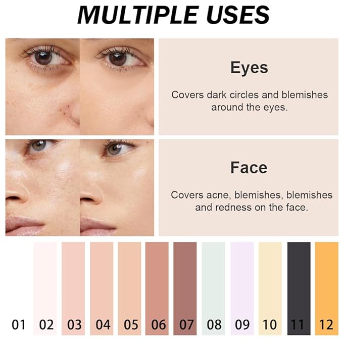 Kaely Color Correcting Concealer,Cream Pot Concealer Full Coverage,under Eye Concealer Palette for Conceals Dark Circles,Waterproof Foundation Face Makeup,05 Beige