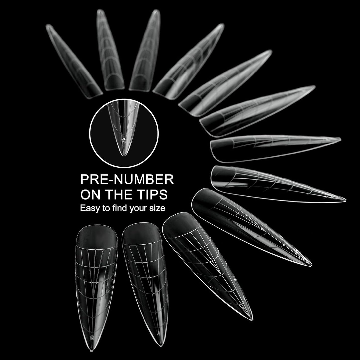 120Pcs Dual Nail Forms,Long Almond Extension Poly nail gel Nail Forms Full Cover Reusable Nail Molds 12 Sizes for Solid Nail Gel Glue Nail Art Design Salon&DIY(Extra Long Almond)