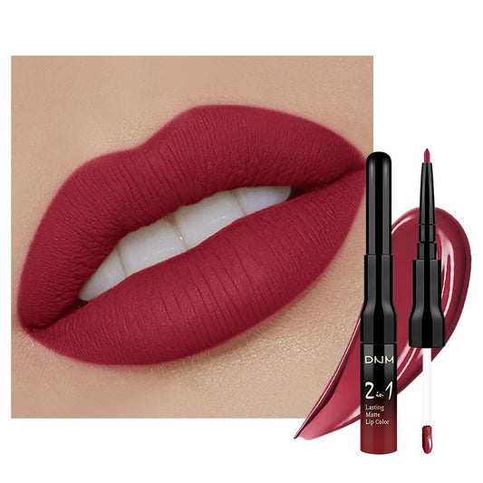 evpct 1Pcs Cherry Frost Red Matte Lip Liner and Liquid Lipstick Stain Makeup Set for women, Red Long Lasting Smudge Proof Lipstick labiales matte mate larga duracion listip 24 hours originales,05#