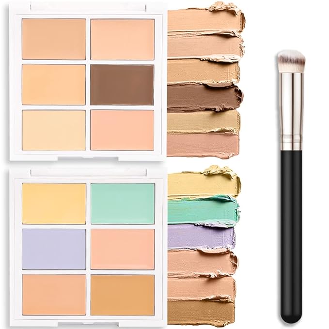 evpct 12 Color Conceal Correct Cream Contour Makeup Palette for Mature Skin Color Correcting Conceal trouble spots dullness dark circles Correct discolorations Camouflage imperfections Covers redness