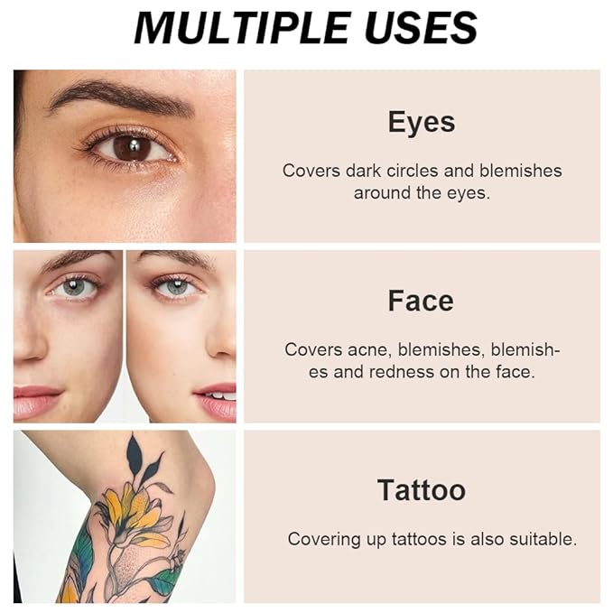 Kaely Pot Concealer Full Coverage Set,under Eye Brightener Concealer for Conceals Dark Circles,Waterproof Foundation Face Makeup Brush Kit,Color Correcting Concealer,Eye Ring corrector de ojeras 06