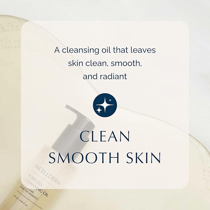 Riman Incellderm Purecell Cleansing Oil | 4.9 fl oz | Gentle Makeup Remover and Hydrating Cleanser | Lightweight and Non-Comedogenic | Suitable for Various Skin Types | Plant-Based Formula