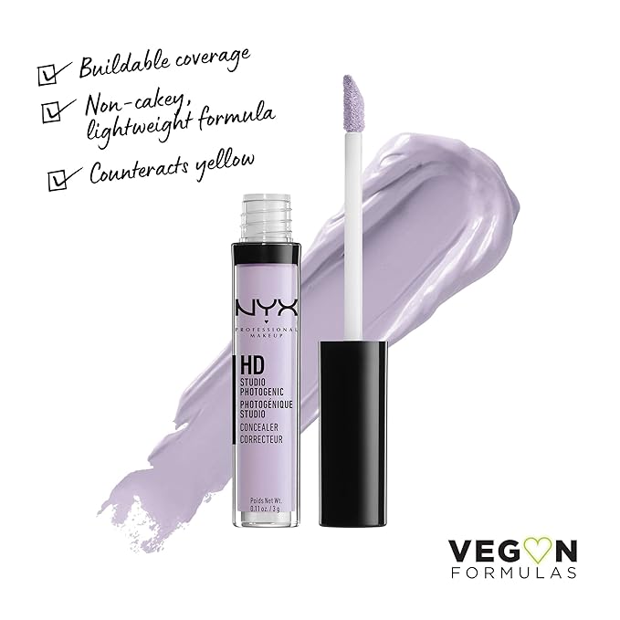 NYX PROFESSIONAL MAKEUP HD Studio Photogenic Concealer Wand, Medium Coverage - Lavender