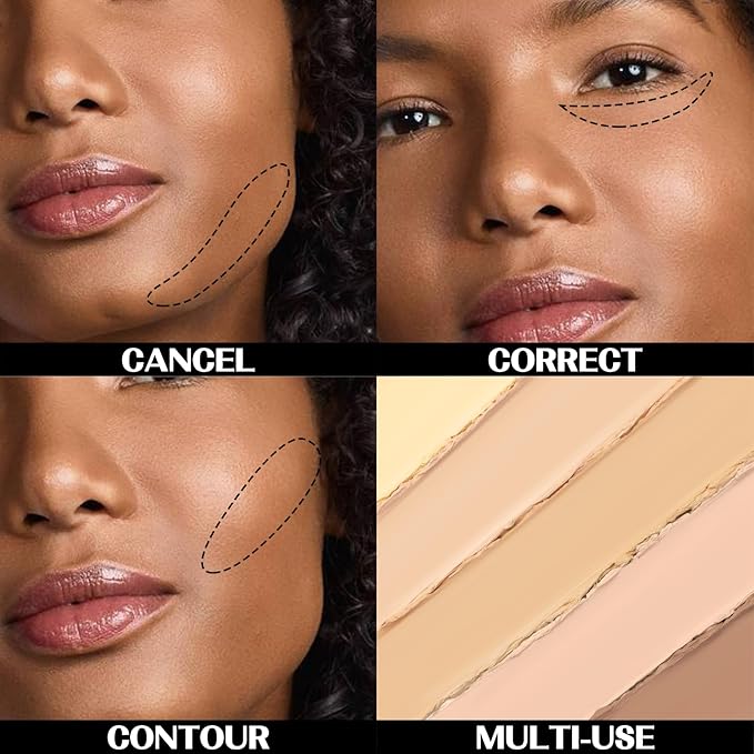5 In 1 Multi-Use Correcting Concealer Palette,Waterproof Long Lasting Contour Palette,Professional Creamy Concealer Kit for Women,Easy to Create Full Coverage and Natural Finish.#4