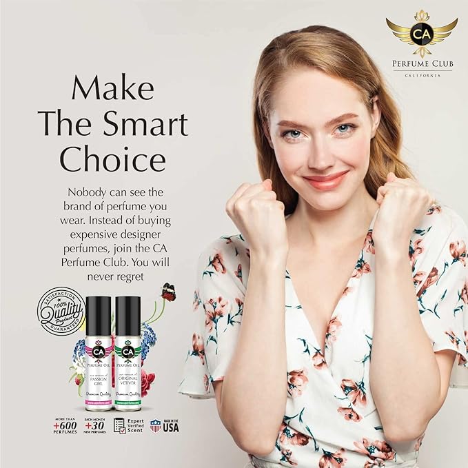 CA Perfume Impression of Eternal For Women Replica Fragrance Body Oil Dupes Alcohol-Free Essential Aromatherapy Sample Travel Size Concentrated Long Lasting Attar Roll-On 0.3 Fl Oz/10ml