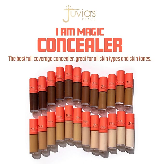 Juvia's Place I Am Magic Liquid Concealer J8 - Deep Dark w/Warm Undertone / 0.34 fl oz, Full Coverage Concealer, Makeup Concealer, Hydrating Concealer, Waterproof Concealer, Long Wear Concealer