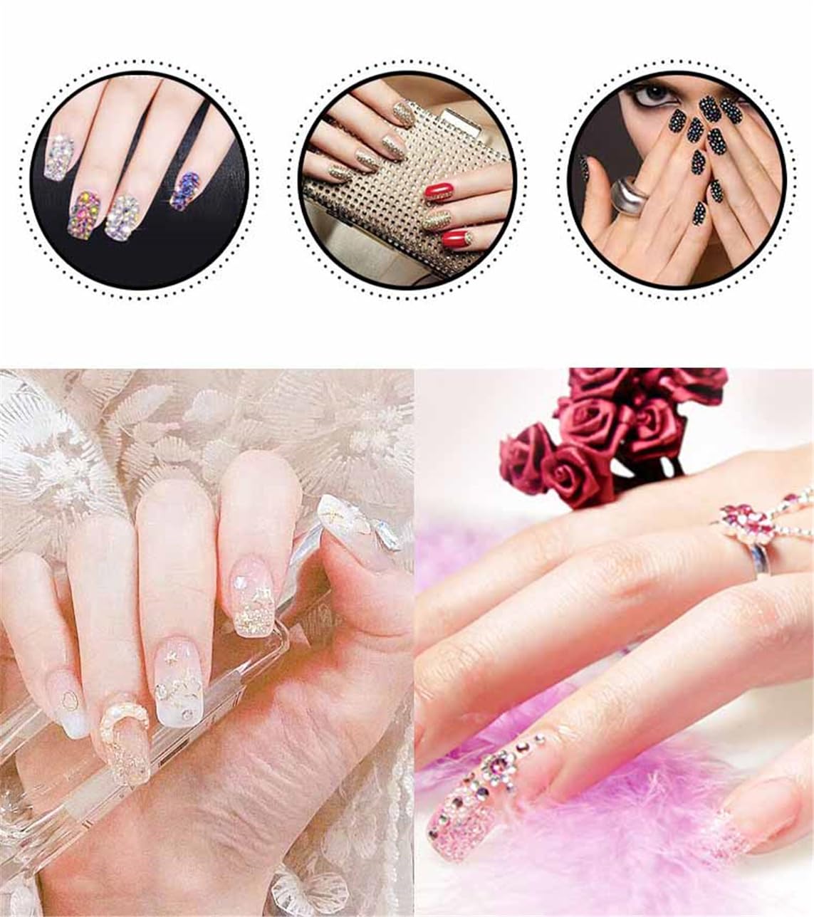 1440 Pcs SS20 5mm Flatback Rhinestones for Nails Art Crafts Glitter Round Shine Gems AB Crystals DIY Clothes Shoes （Sapphire AB）