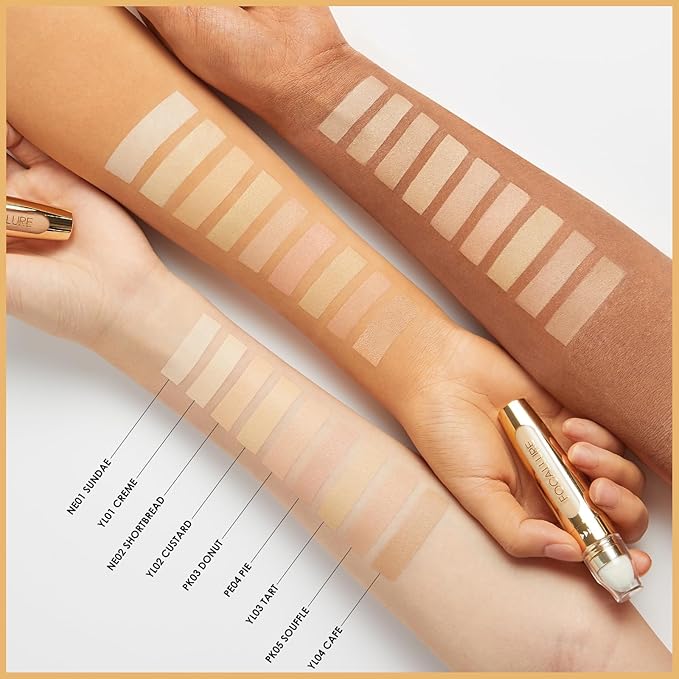 FOCALLURE FIX CORRECTOR Concealer Stick, Full Coverage Concealer Makeup, Color Corrector for Dark Circles, Including Replaceable Applicator, YL02 CUSTARD