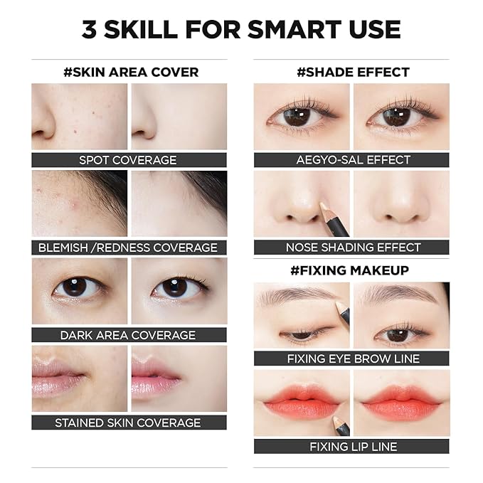 THESAEM Cover Perfection Concealer Pencil with Sharpener, Salmon Beige, Skin Foundation Concealer, 1.4g