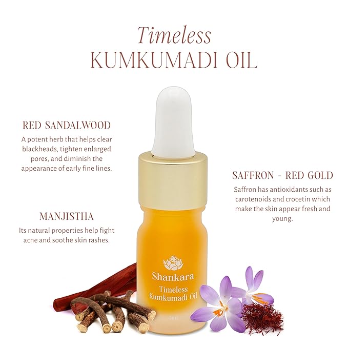 Shankara Kumkumadi Oil with Pure Saffron and Ayurvedic Herbs (Original Aroma 5ml)