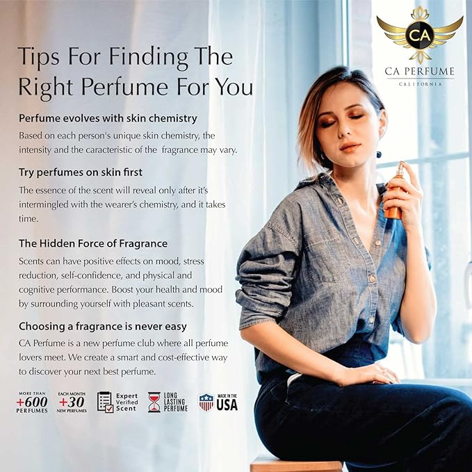 CA Perfume Impression of Eternal For Women Replica Fragrance Body Oil Dupes Alcohol-Free Essential Aromatherapy Sample Travel Size Concentrated Long Lasting Attar Roll-On 0.3 Fl Oz/10ml