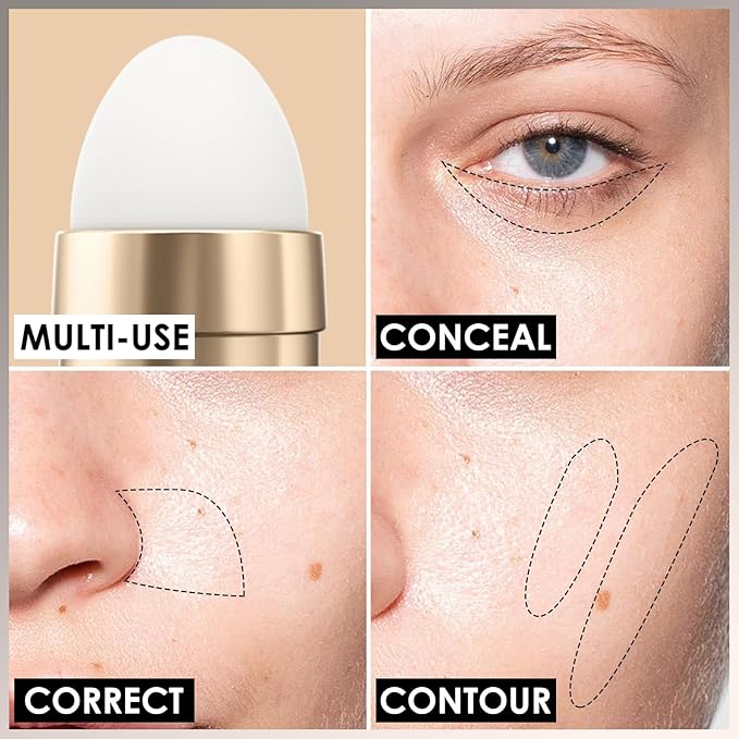 FOCALLURE FIX CORRECTOR Concealer Stick, Full Coverage Concealer Makeup, Color Corrector for Dark Circles, Including Replaceable Applicator, YL02 CUSTARD