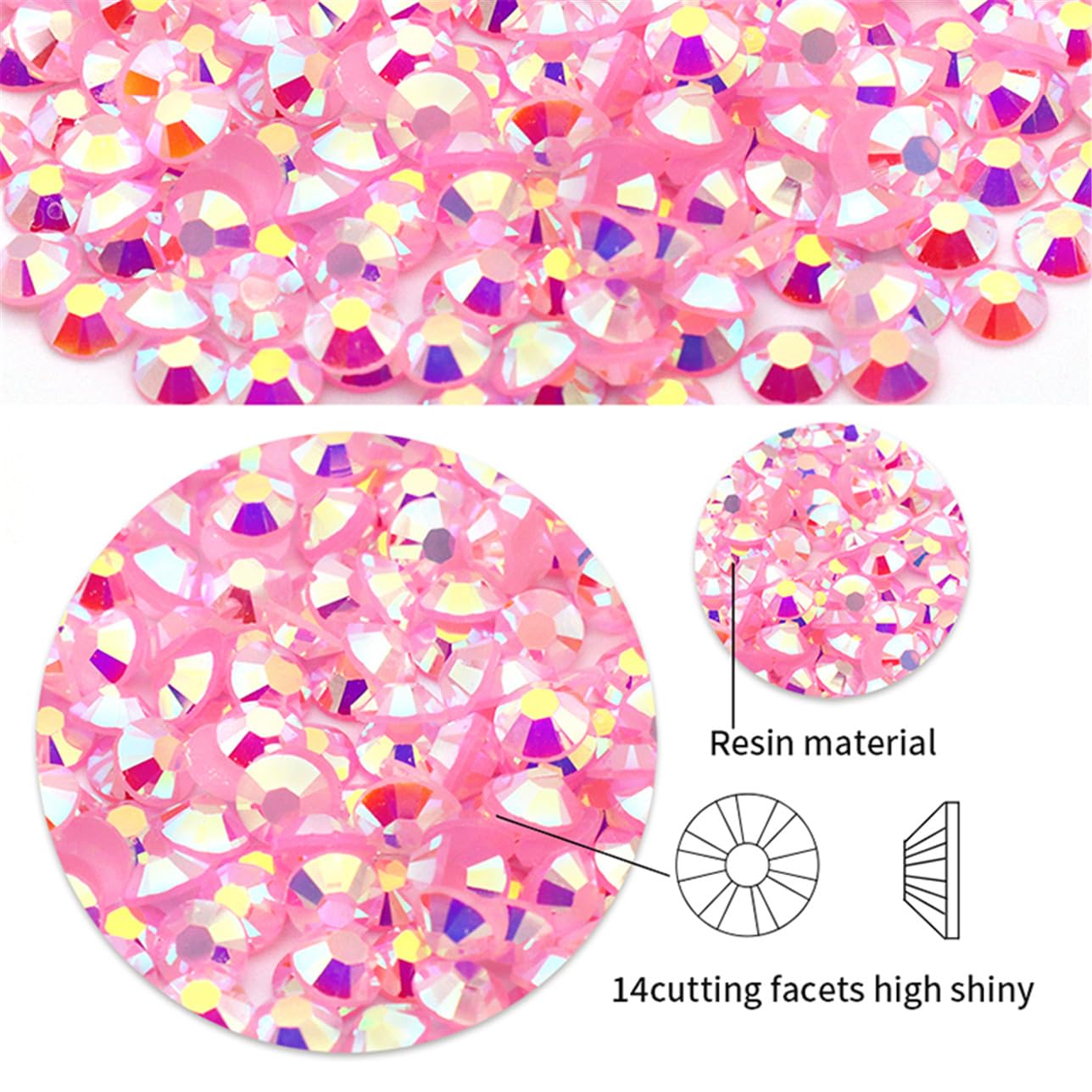 1440 Pcs SS20 5mm Flatback Rhinestones for Nails Art Crafts Glitter Round Shine Gems AB Crystals DIY Clothes Shoes （Orange Yellow AB）