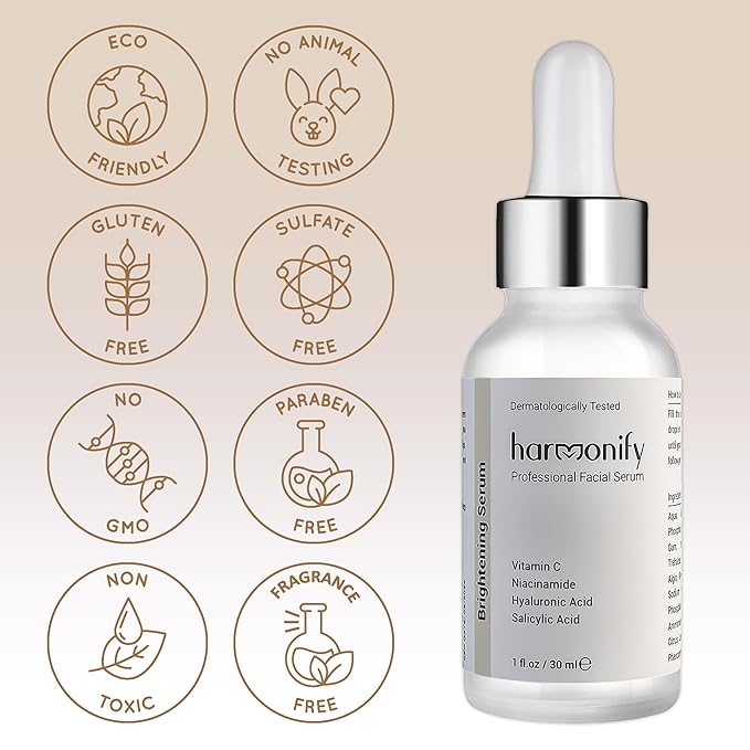 Niacinamide with Salicylic Acid Serum for Face, Hydrating Dark Spot Facial Serum & Plumb Skin, Daily Skincare Essential, 1 fl. oz, Made in Europe