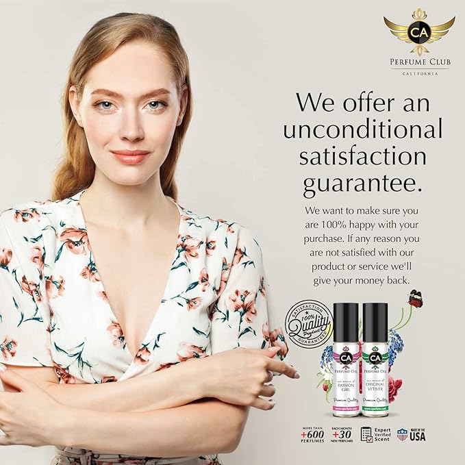 CA Perfume Impression of Eternal For Women Replica Fragrance Body Oil Dupes Alcohol-Free Essential Aromatherapy Sample Travel Size Concentrated Long Lasting Attar Roll-On 0.3 Fl Oz/10ml
