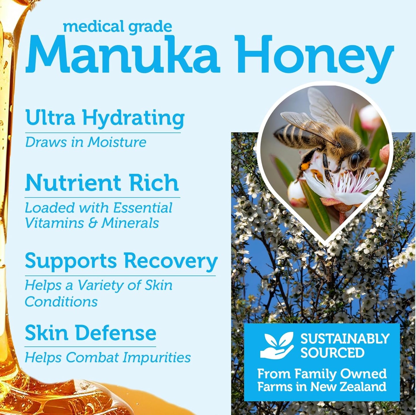 Era Organics Manuka Honey Face Cream - Advanced 12-in-1 Nourishing and Rejuvenating Daily Face Moisturizer for Women and Men - Face Moisturizer for Sensitive Skin - Body Moisturizer for Dry Skin 4 oz