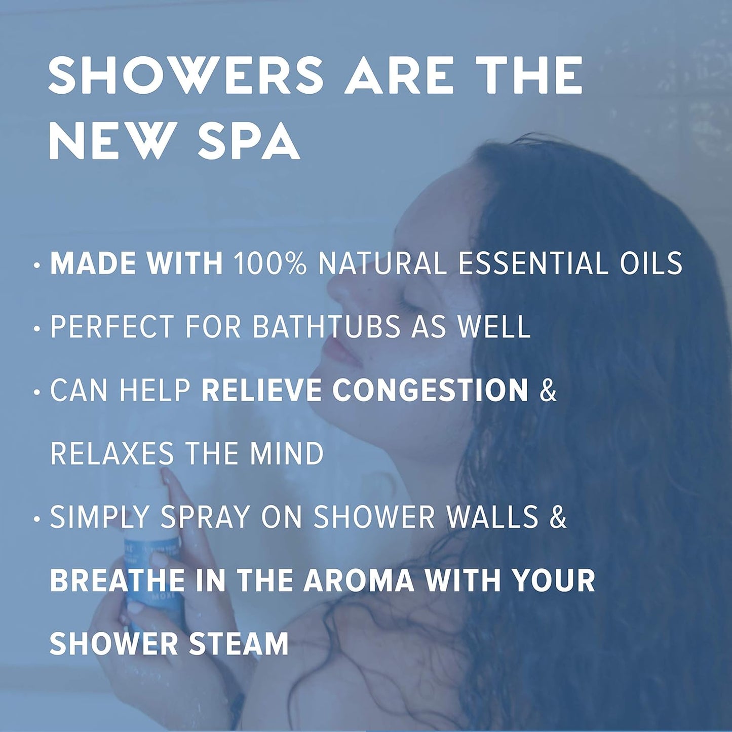 MOXĒ Breathe Eucalyptus & Peppermint Shower Mist, Spa Steam Spray, Certified Natural 100% Essential Oils, Made in USA, Aromatherapy, Sinus Congestion Relief, 4 Ounces