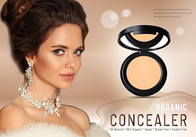 Mom's Secret 100% Natural Concealer, Organic, Vegan, Gluten Free, Cruelty Free, Made in the USA, 0.11 oz. (Erase 02)