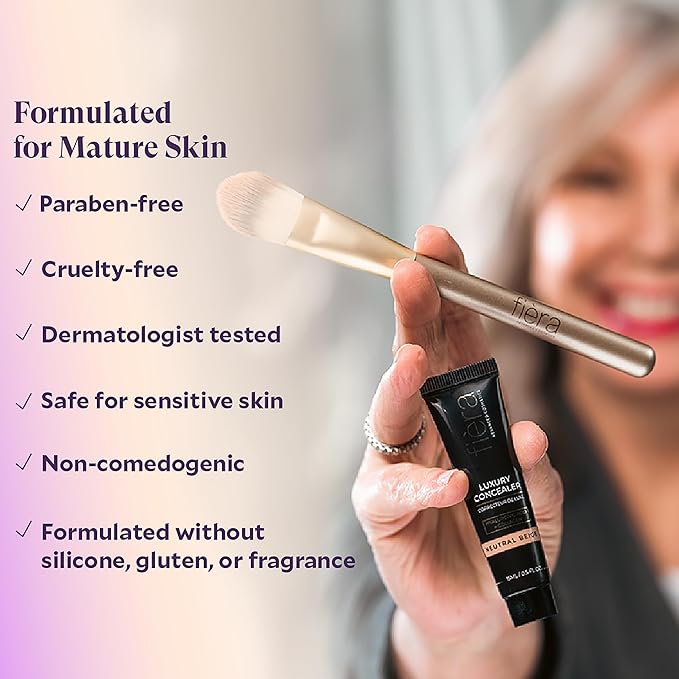 Fièra Luxury Concealer with Anti-Aging - All Day Coverage for Dark Circles, Fine Lines, Wrinkles & Spots - Tan, 0.5 Ounce