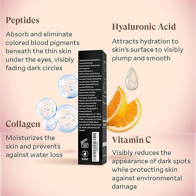 Fièra Luxury Concealer with Anti-Aging - All Day Coverage for Dark Circles, Fine Lines, Wrinkles & Spots - Caramel, 0.5 Ounce