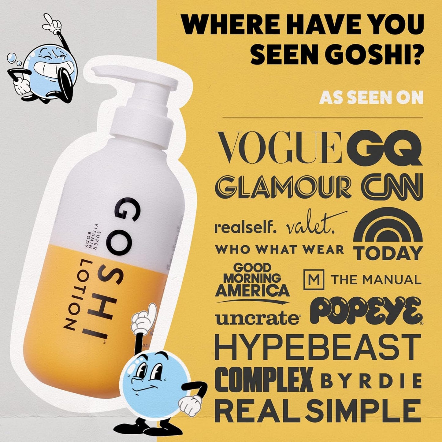 GOSHI Super Vitamin Body Lotion 20 oz - pH-Balanced Moisturizing Body Lotion for Men and Women - For All Skin Types