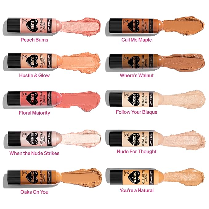 wet n wild MegaGlo Makeup Stick Peach Bums & Conceal Follow Your Bisque,1 Ounce Makeup Stick Bundle